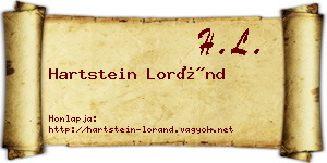 Hartstein Loránd névjegykártya