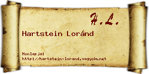 Hartstein Loránd névjegykártya